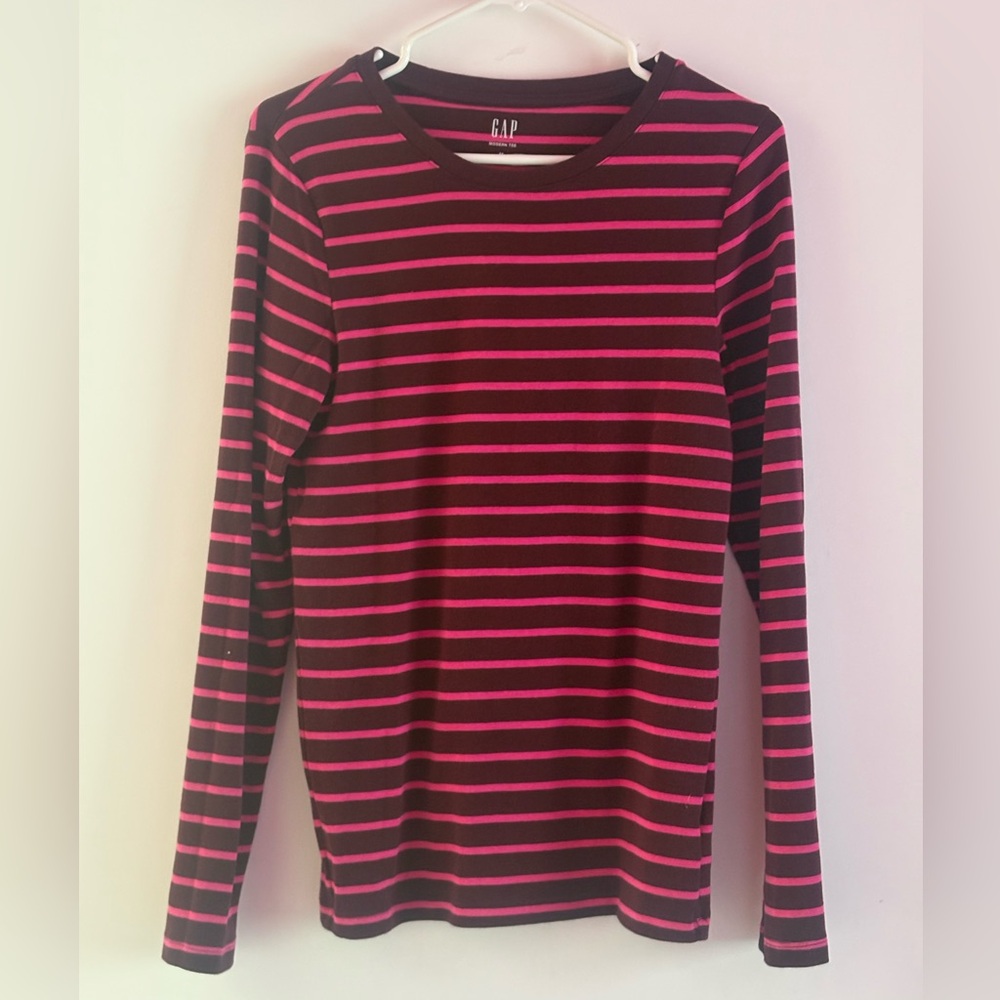 GAP Factory Modern Stripe Long Sleeve Crewneck T-Shirt